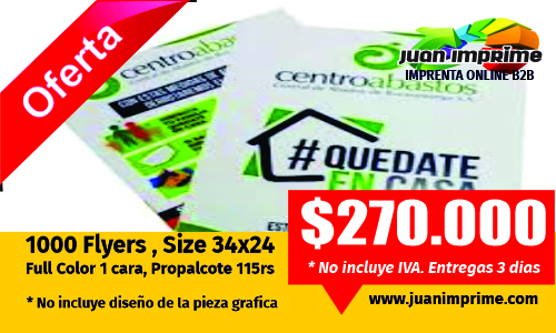 Juanimprime; dieño e impresion de flyer en papel erpack liena ecologica